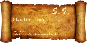 Stamler Irma névjegykártya